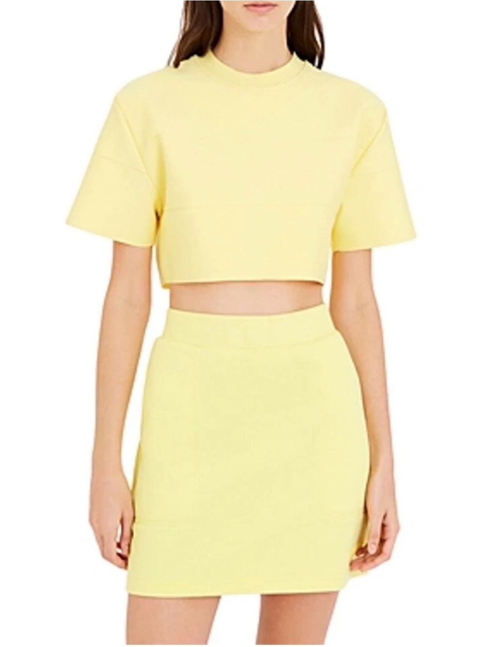 Herve Leger Yellow Crop Top